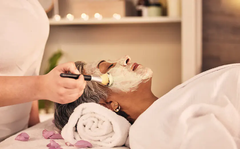 A moment of calm during a facial