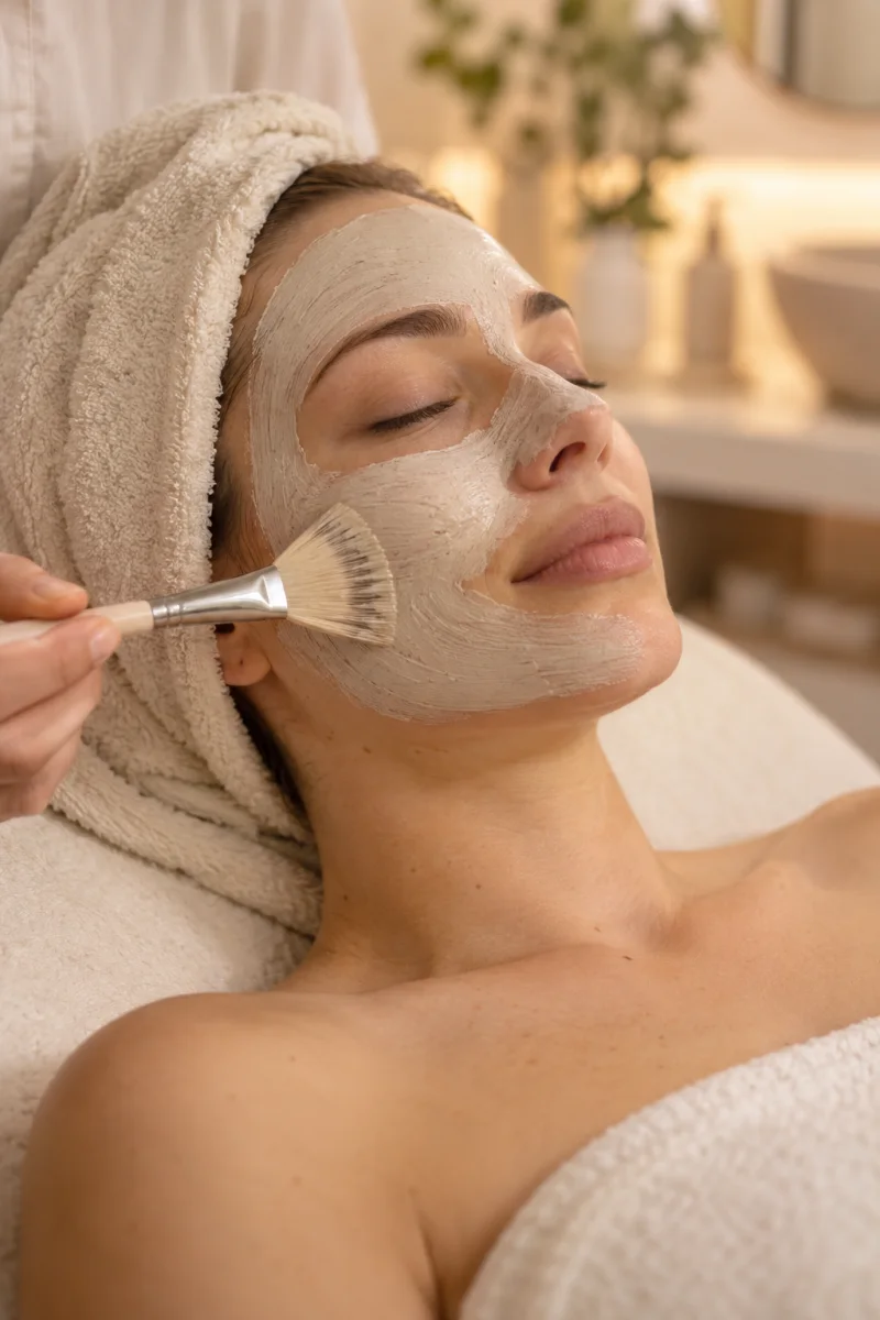 Relaxing clay-mask facial