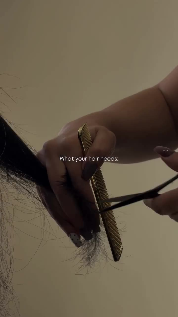 A close look at a fresh haircut in the salon